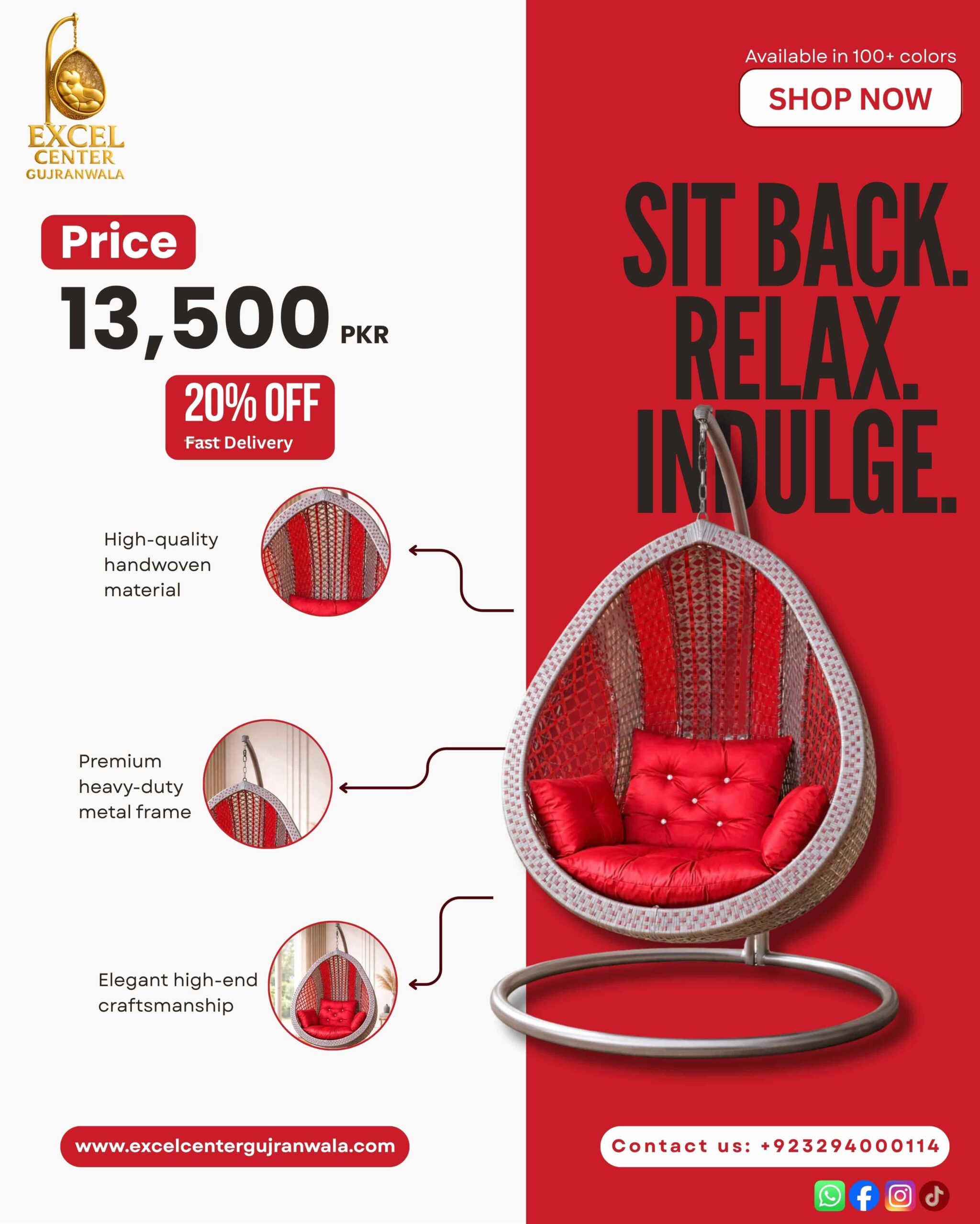 Single seater swing chair price, Hanging egg chair Pakistan, Excel Center Gujranwala furniture, Budget hanging chair 13500 PKR, Rattan single swing, Indoor outdoor balcony swing, Cheap egg chair Gujranwala