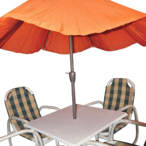 4 Chairs with Square Table & Sun Umbrella (Orange)