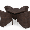 4-Seater Brown Wicker Dining Set for Patio & Garden Excel Center Gujranwala