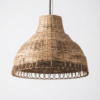 Artisanal Woven Bamboo Pendant Lamp Shade – Rustic Boho Ceiling Light