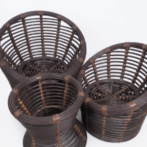 Classic Dark Brown Woven Rattan Chair Set - Excel Center Gujranwala
