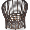Dark Brown Wicker Barrel Armchair