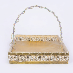 Decorative Square Gift Basket with Wrapped Handle - Excel Center Gujranwala