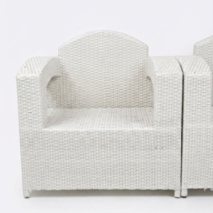 Elegant Modern White Wicker Armchair – Durable & Stylish