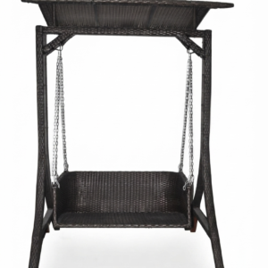 Elegant Outdoor Wicker Swing Chair with Canopy – Comfortable & Durable –