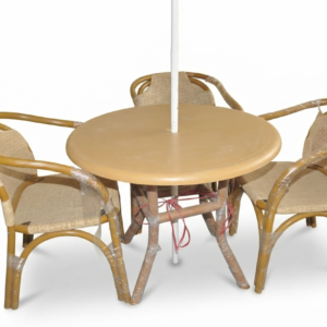 Elegant Rattan-Style Outdoor Patio Dining Set – Compact & Durable