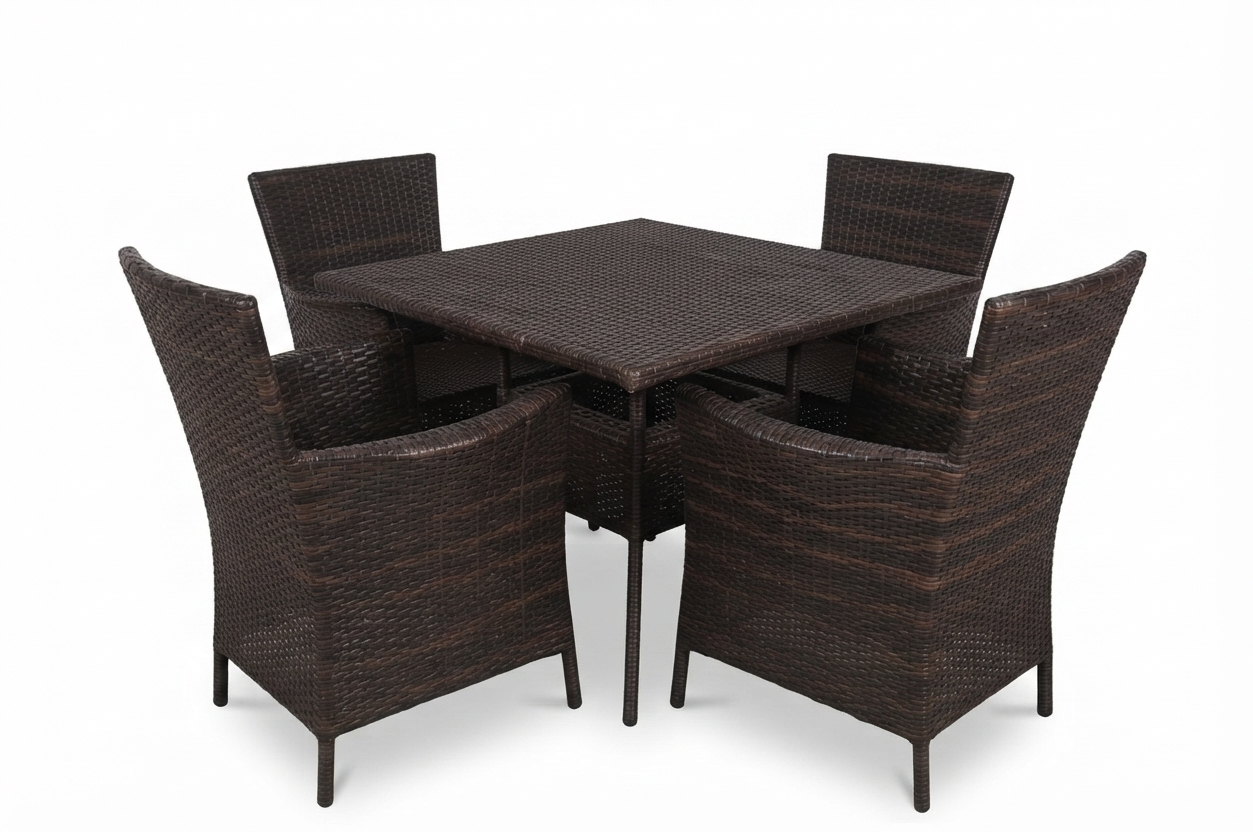 Excel Center Gujranwala Rattan Dining Set (4 Chairs + 1 Square Table)