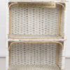 Handcrafted Classic White Rattan Storage Bookshelf
