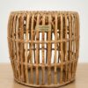Handcrafted Natural Rattan Stool Side Table – Compact Organic Design