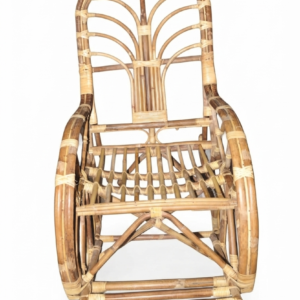 Handcrafted Rattan Rocking Chair – Traditional Natural Wood Finish