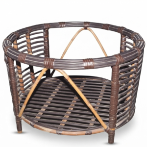 Handcrafted Round Rattan Table – Elegant Home Decor –