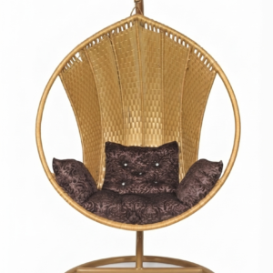 Luxury Wicker Hanging Egg Chair with Stand and Cushions