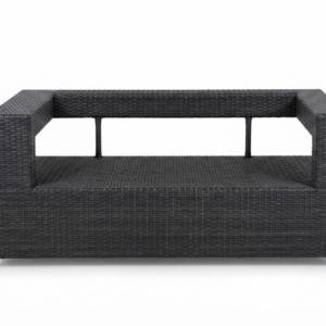 Modern Black Rattan Outdoor Sofa – Stylish & Durable
