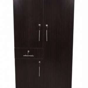 Modern Dark Wood Finish Wardrobe with Storage Drawer - Excel Center Gujranwala