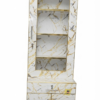 Modern Marble Finish Display Cupboard with Storage
