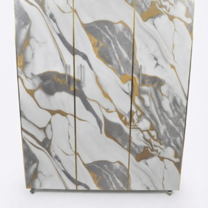 Modern Marble-Pattern 3-Door Wardrobe
