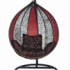 Modern Red and Black Hanging Rattan Swing Chair - Excel Center Gujranwala