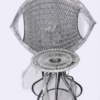 Modern Silver Woven Accent Chair - Excel Center Gujranwala