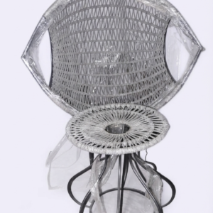 Modern Silver Woven Accent Chair - Excel Center Gujranwala