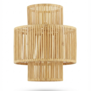 Modern Tiered Bamboo Pendant Lamp Shade – Minimalist Rattan Lighting
