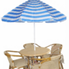 Outdoor Bistro Set with Striped Umbrella - Excel Center Gujranwala