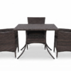 Premium Brown Wicker Patio Dining Set (1 Table and 3 Chairs)