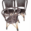 Stylish Dark Brown Rattan Bistro Set – 2 Chairs and Matching Round Table