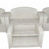 Stylish White Wicker Patio Sofa Set - Modern Outdoor Lounge Furniture