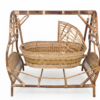 Traditional Handwoven Bamboo Baby Cradle with Stand