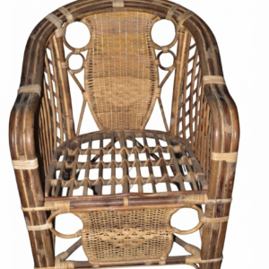 Vintage Handcrafted Rattan Armchair – Natural Boho Style
