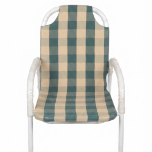 Vintage-Style Checkered Patio Chair – Lightweight & Portable
