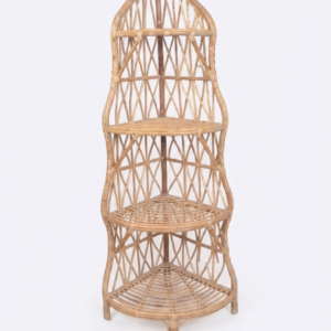 Natural Rattan Corner Storage Shelf